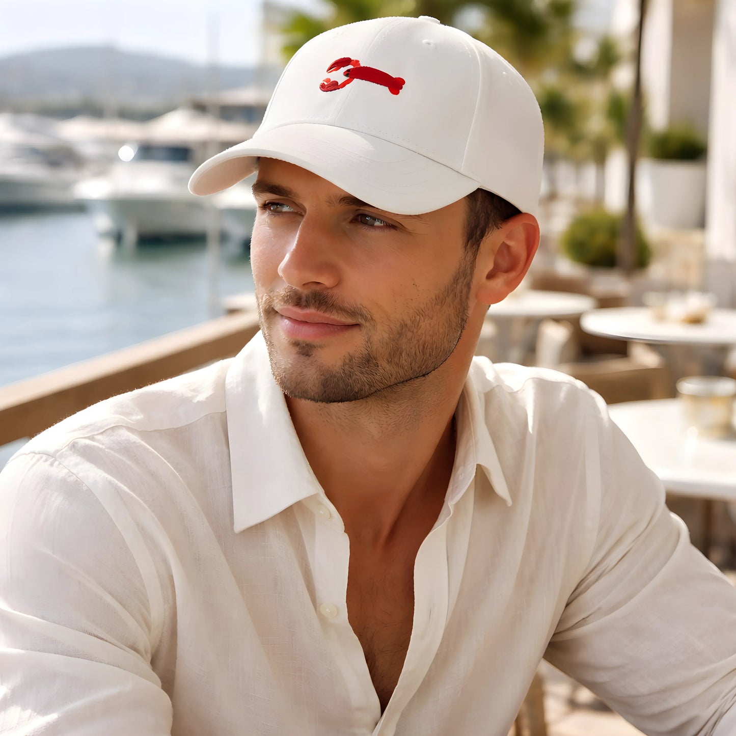 White Crab Logo Cap