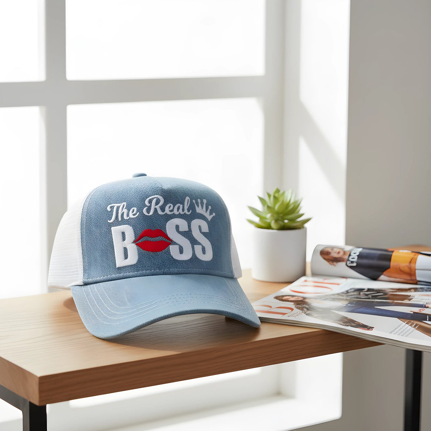 The Real Boss Denim Trucker Cap
