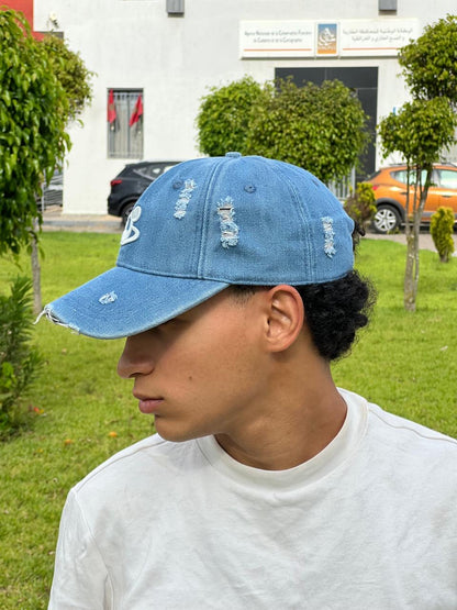 Denim Distressed Cap