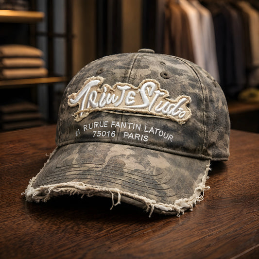 Distressed Paris Studio Camo Cap