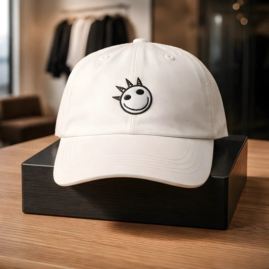 Spiky Smiley Embroidered Cap