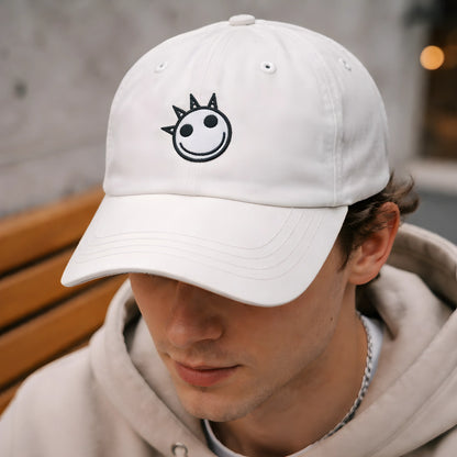 Spiky Smiley Embroidered Cap