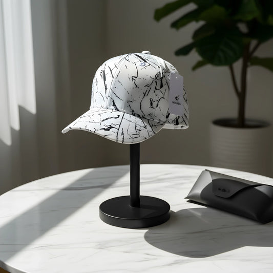 White Marble Pattern Cap