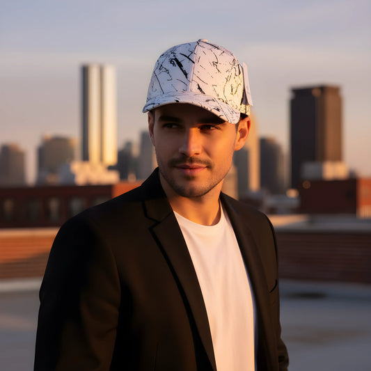 White Marble Pattern Cap