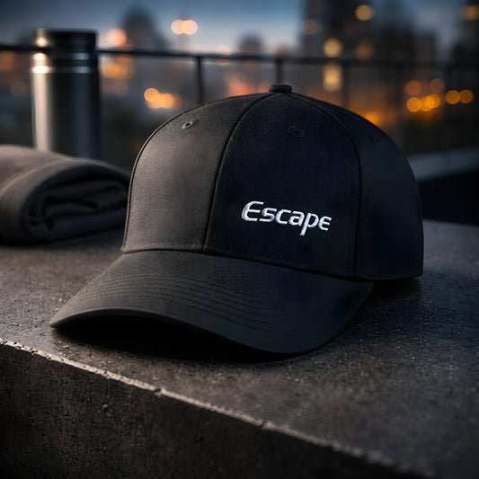 "Escape" Minimalist Black Cap