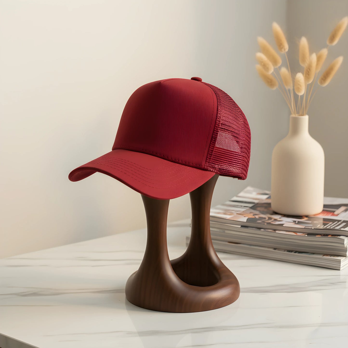 Classic Burgundy Mesh Cap