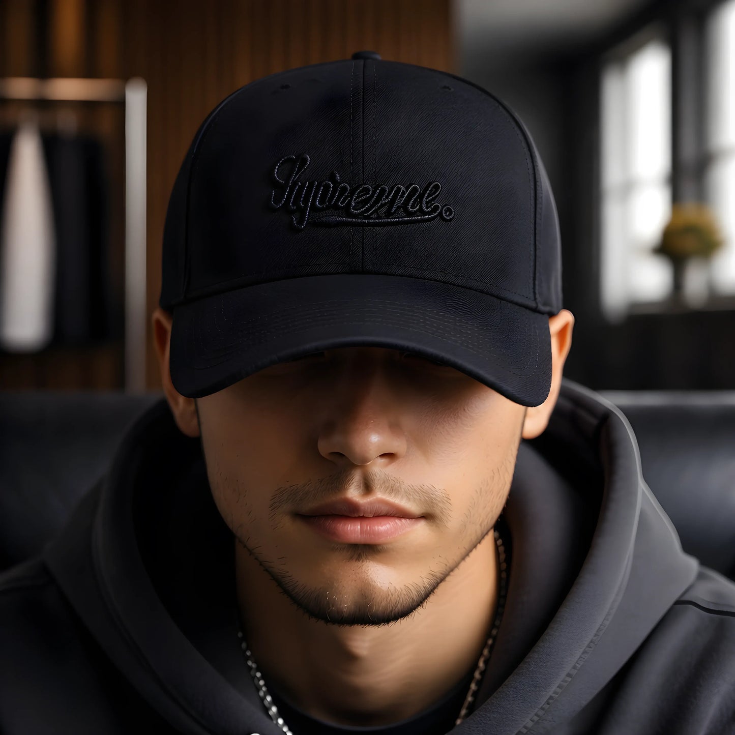 Supreme Script Tonal Navy Cap