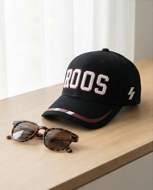 The ROOS 'Varsity Elite' Black Cap