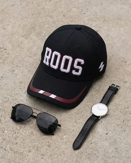 The ROOS 'Varsity Elite' Black Cap