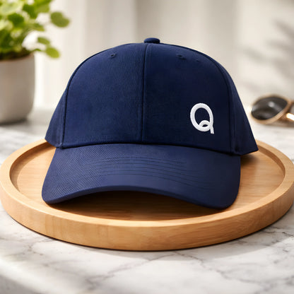 Navy Blue Cap with Minimalist “Q” Logo