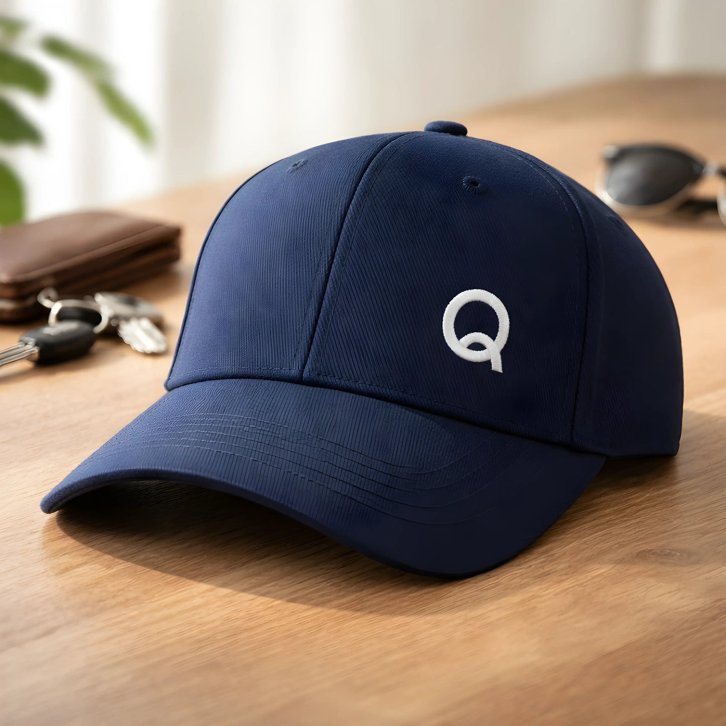 Navy Blue Cap with Minimalist “Q” Logo