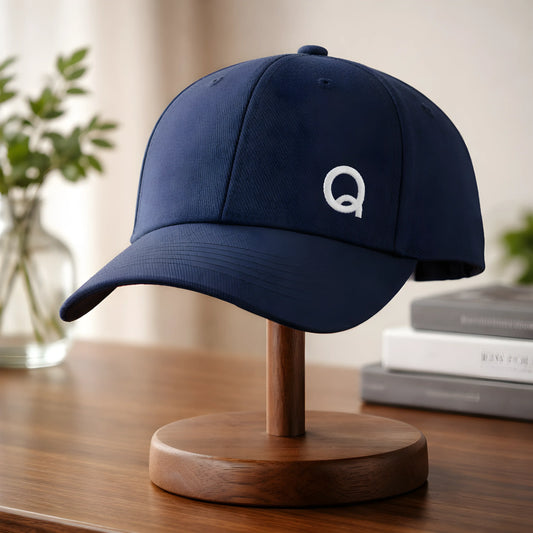 Navy Blue Cap with Minimalist “Q” Logo