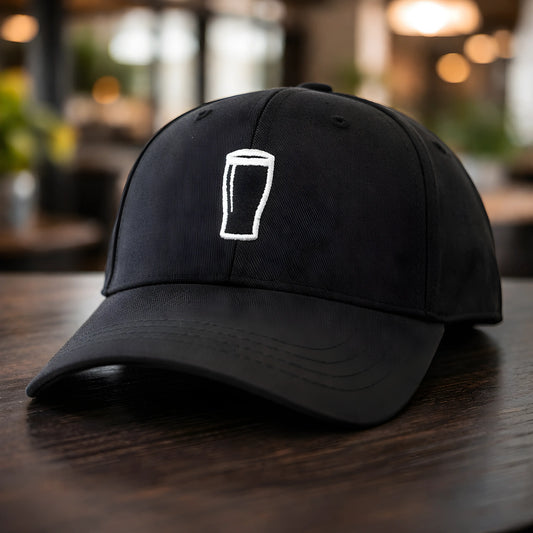 Black Pint Glass Baseball Cap