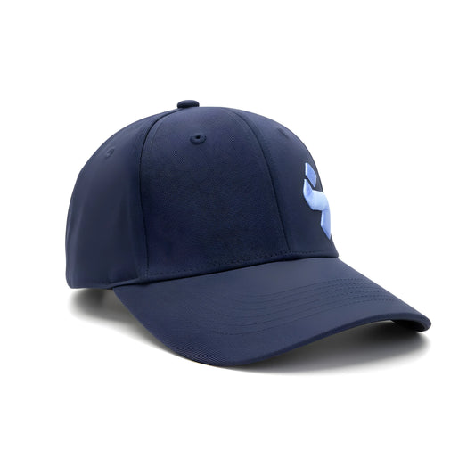 Black Cap with Blue Abstract Logo