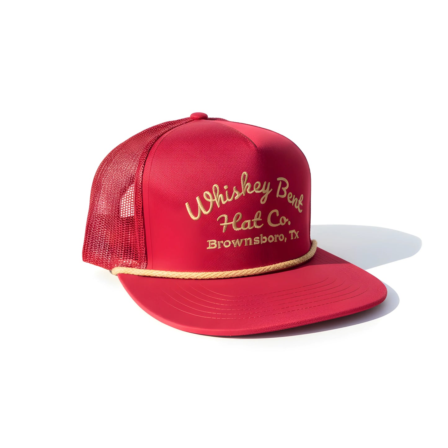 “Whiskey Bent Trucker Cap – Maroon Edition”