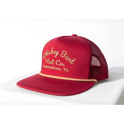 “Whiskey Bent Trucker Cap – Maroon Edition”