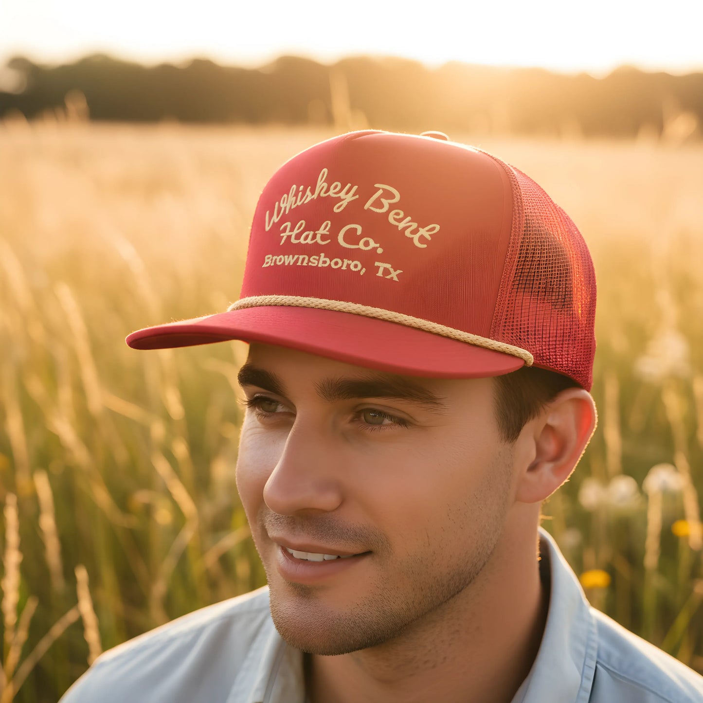 “Whiskey Bent Trucker Cap – Maroon Edition”