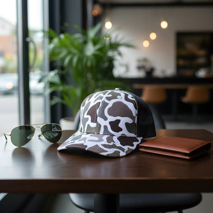 Grey Camo Mesh Trucker Cap