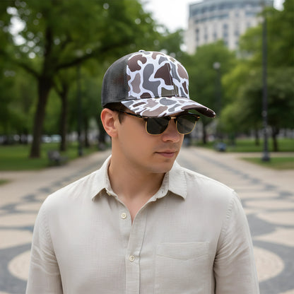 Grey Camo Mesh Trucker Cap