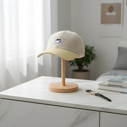 “Lucky Puppy Two-Tone Cap – Cream & Pastel Yellow”