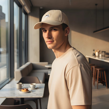 “Lucky Puppy Two-Tone Cap – Cream & Pastel Yellow”