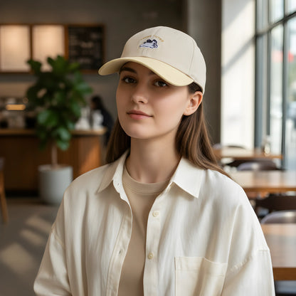 “Lucky Puppy Two-Tone Cap – Cream & Pastel Yellow”