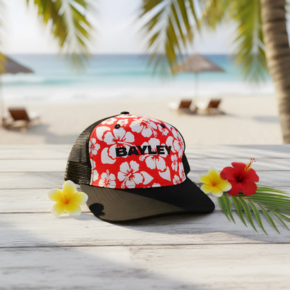 Bayley Hawaiian Floral Trucker Cap