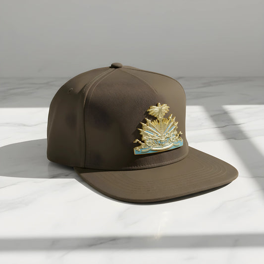 Olive Green Haiti Emblem Snapback Cap