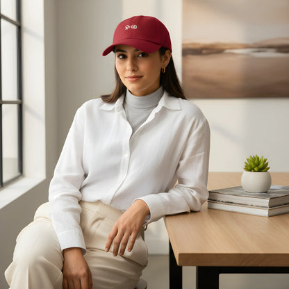 Red Baseball Cap with White Embroidery