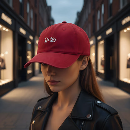 Red Baseball Cap with White Embroidery