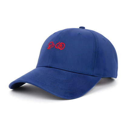 Blue Baseball Cap with Red Embroidery