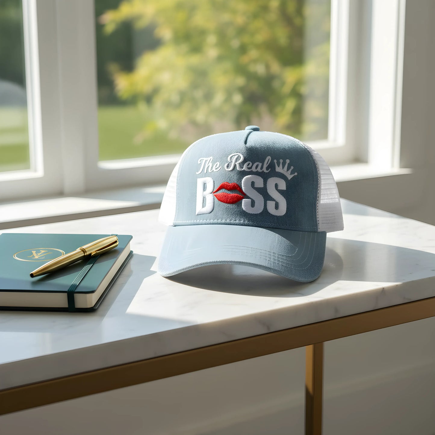 The Real Boss Denim Trucker Cap