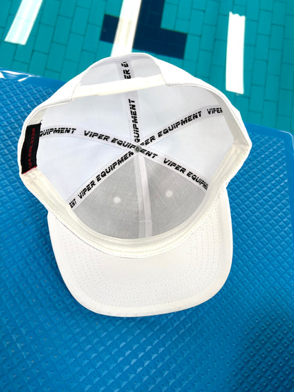 White Snapback with Red Wolf Logo