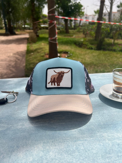 "Trucker Hat with Bull Patch"