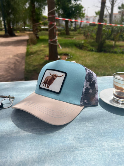 "Trucker Hat with Bull Patch"