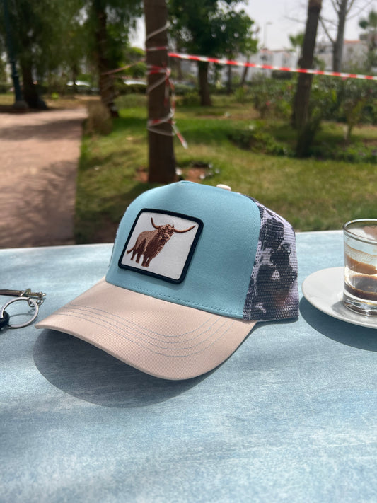 "Trucker Hat with Bull Patch"