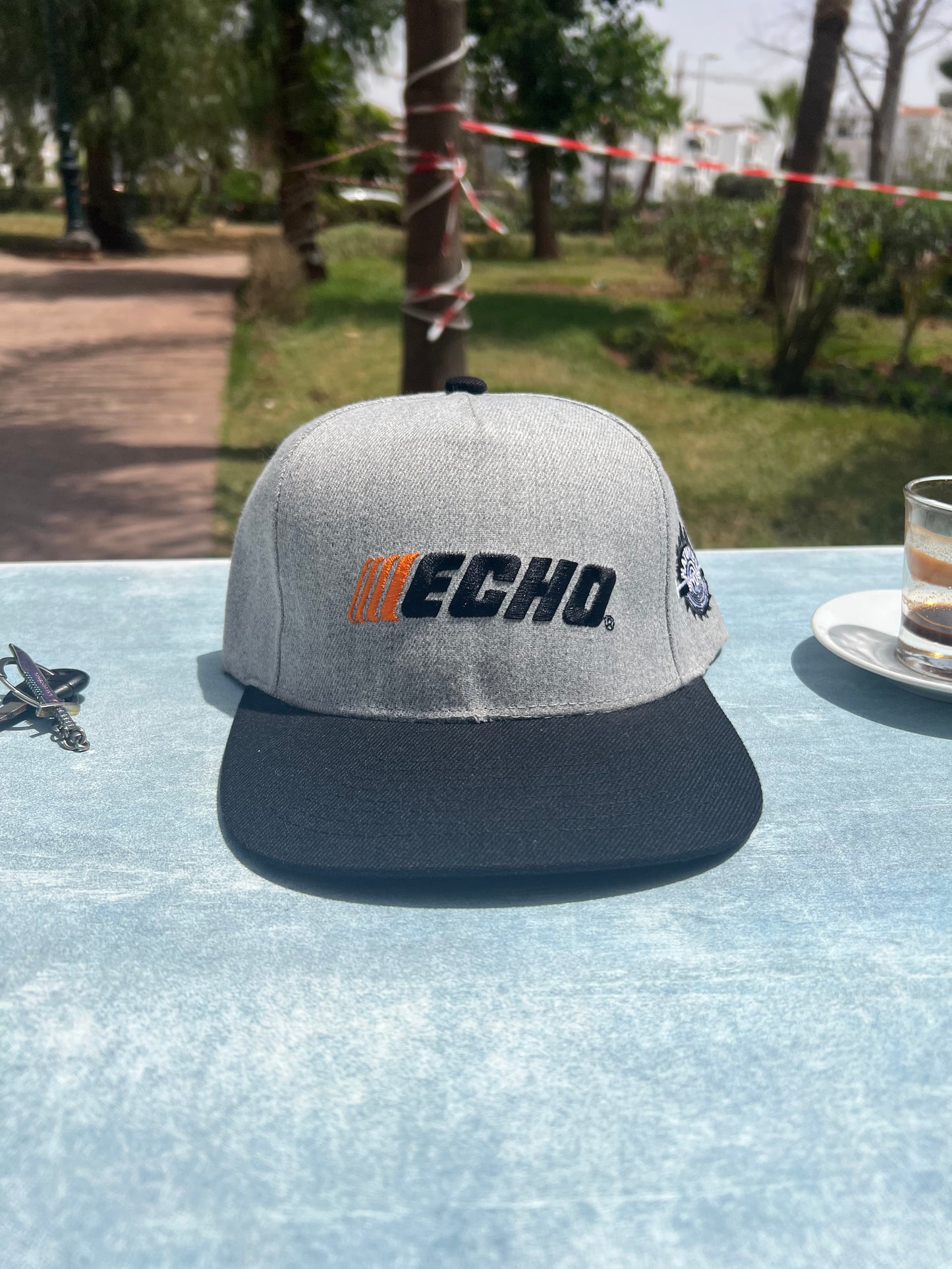 ECHO Gray and Black Snapback Cap