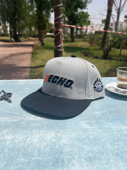 ECHO Gray and Black Snapback Cap