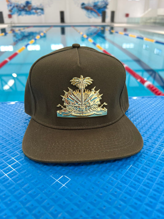 Olive Green Haiti Emblem Snapback Cap
