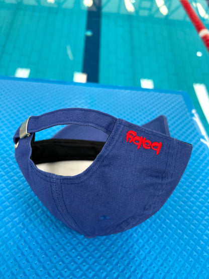 Blue Baseball Cap with Red Embroidery