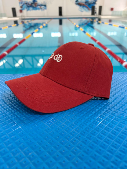Red Baseball Cap with White Embroidery