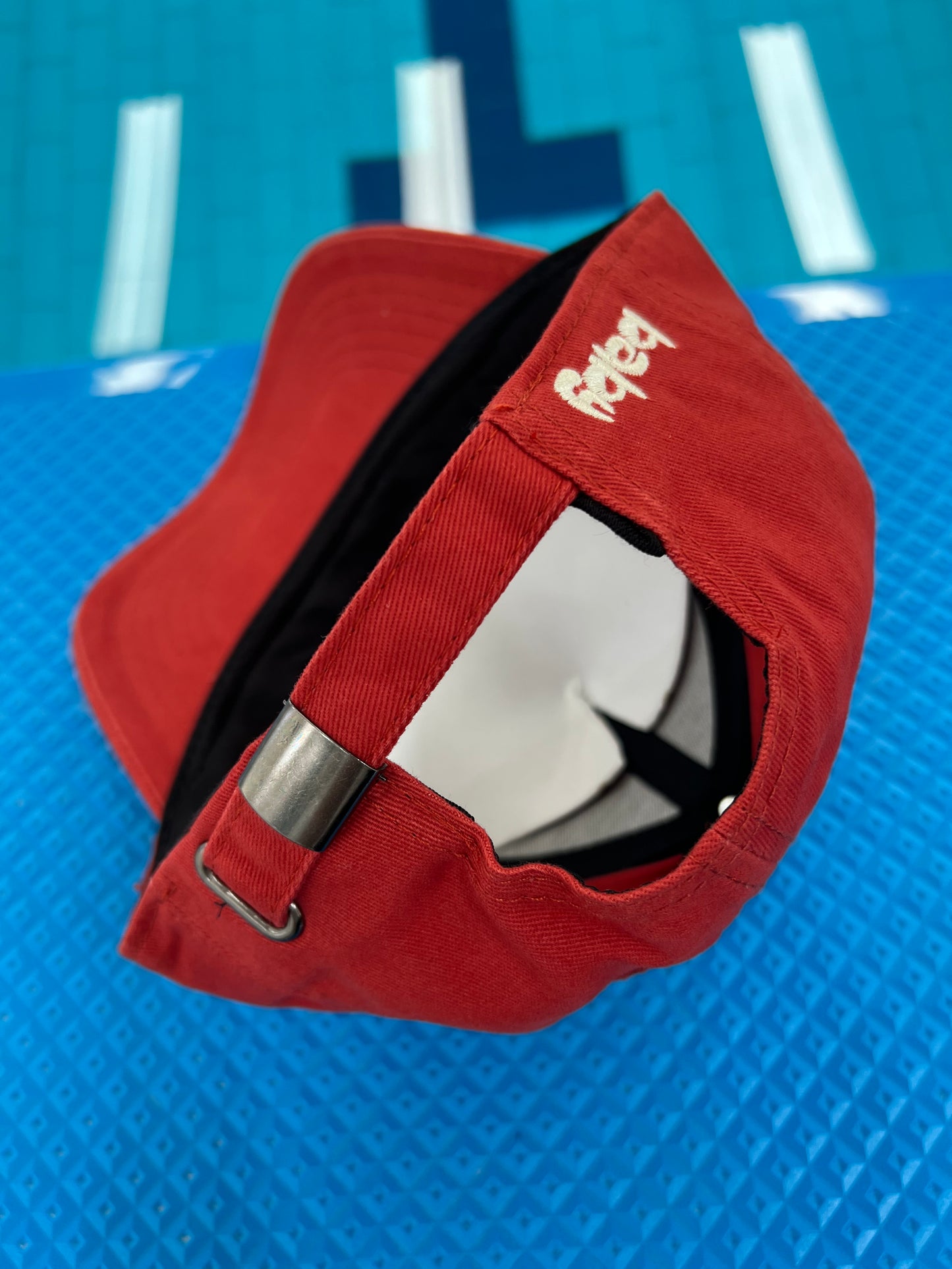 Red Baseball Cap with White Embroidery