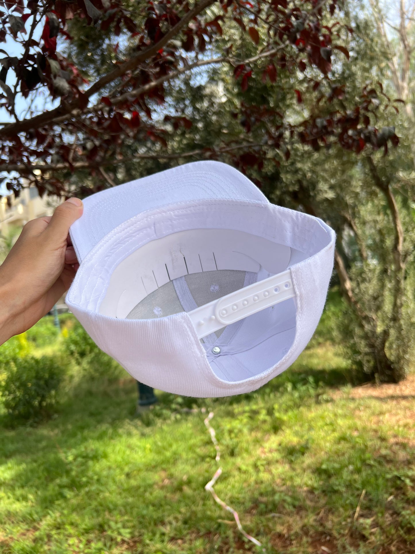 White Flat Brim Cap – “CBS” Baseball Logo Edition