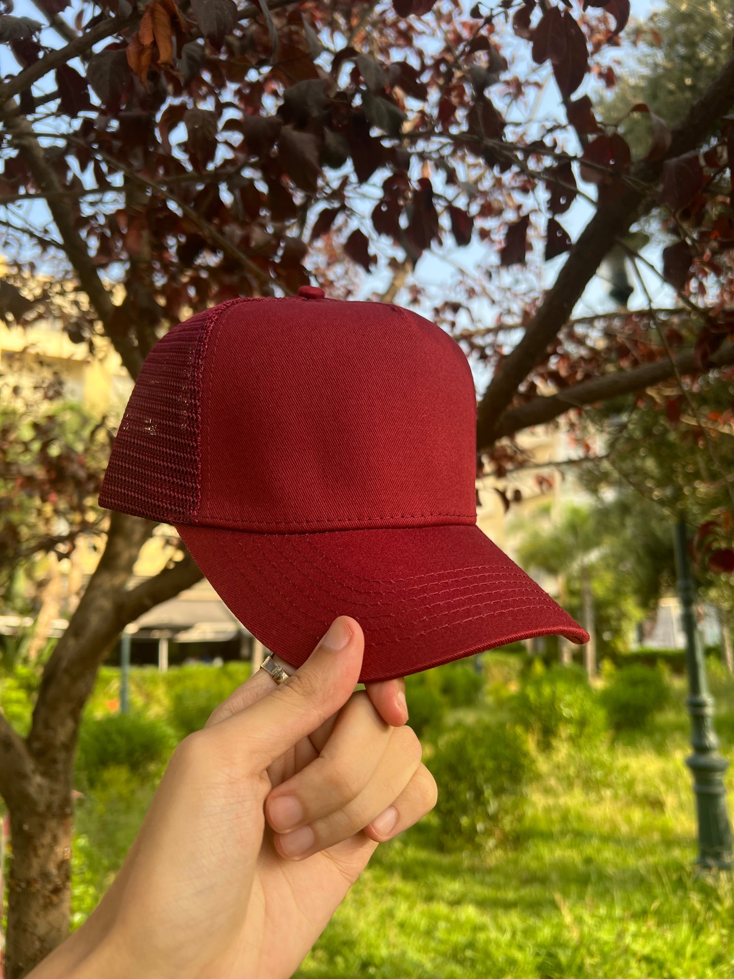 Classic Burgundy Mesh Cap