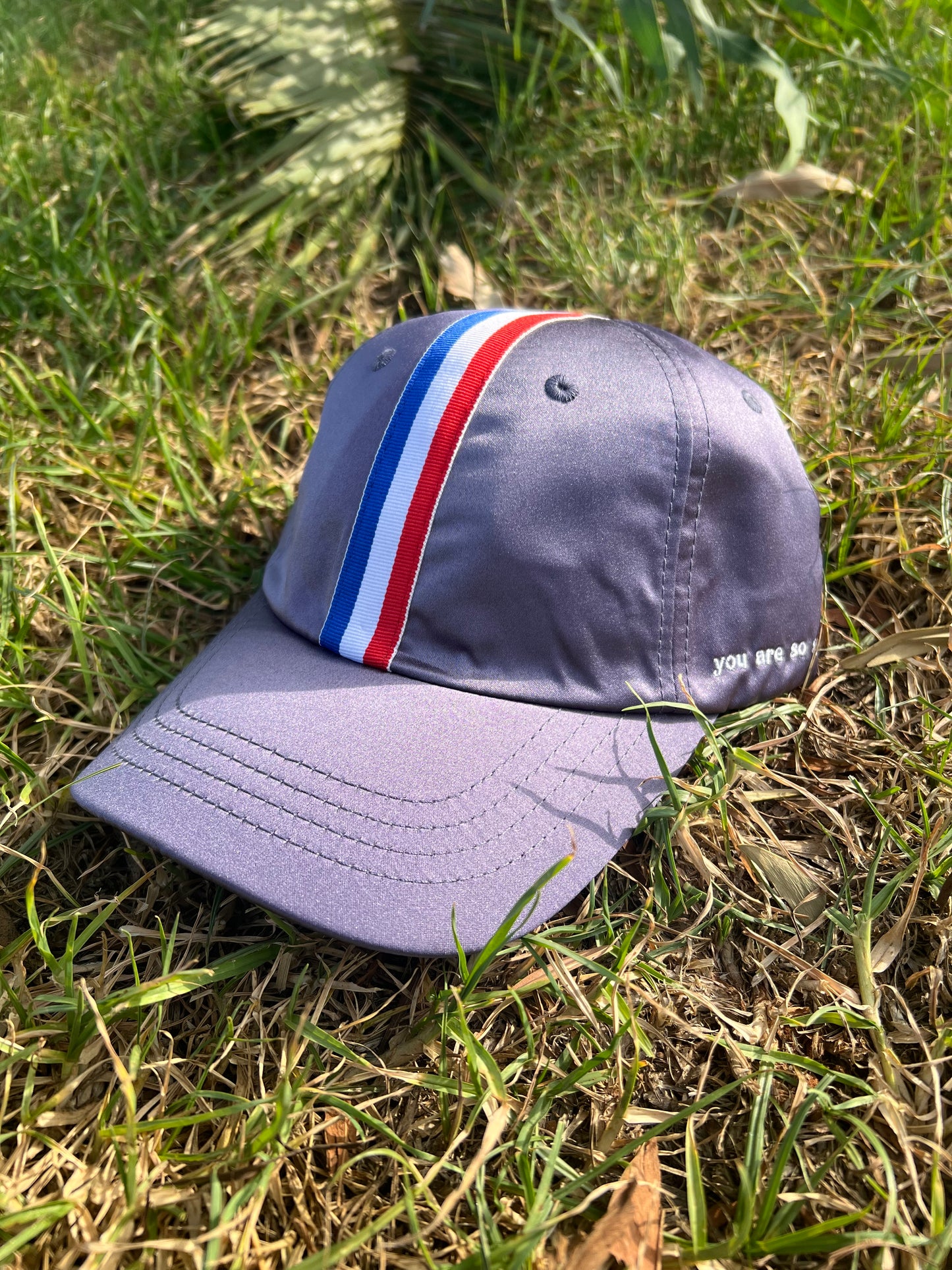 Tricolor Stripe Casual Cap