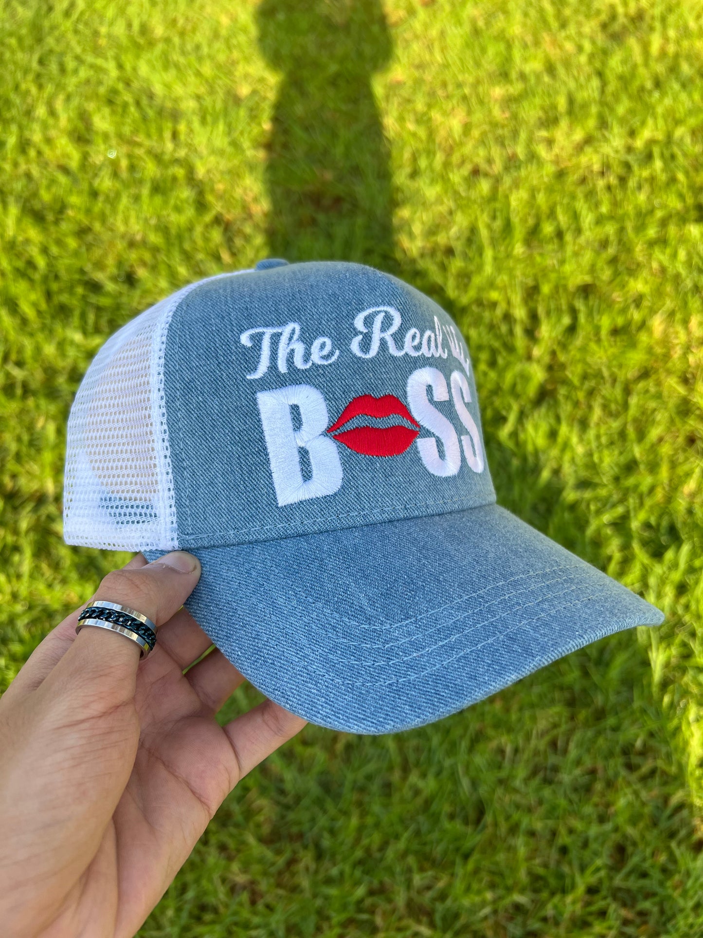 The Real Boss Denim Trucker Cap