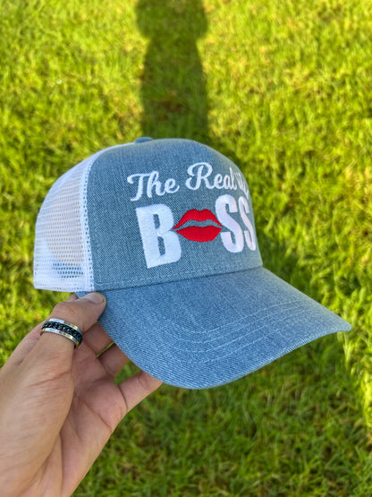 The Real Boss Denim Trucker Cap