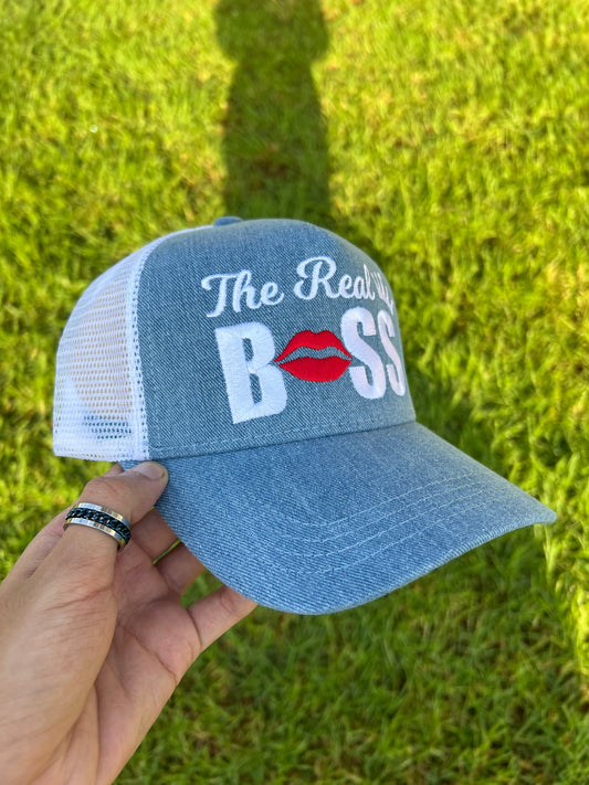 The Real Boss Denim Trucker Cap