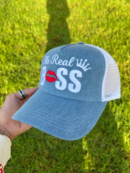 The Real Boss Denim Trucker Cap