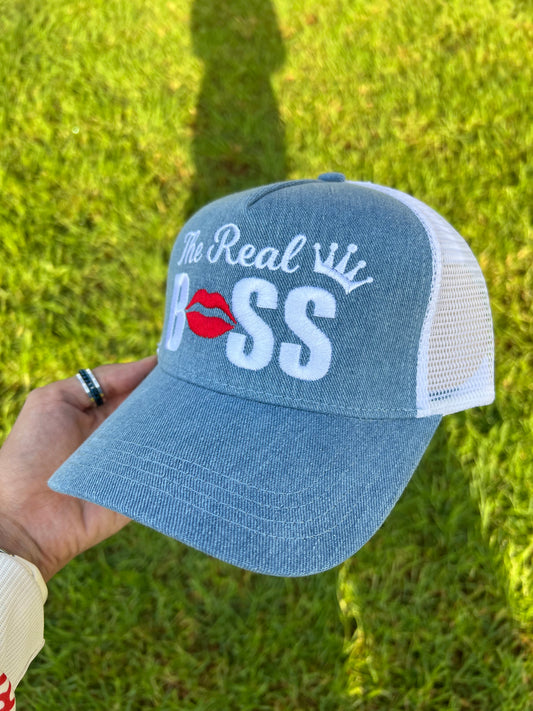 The Real Boss Denim Trucker Cap